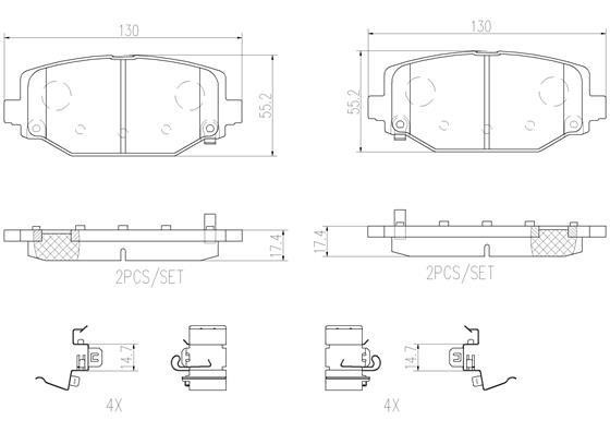 Brake pad kit Fiat Freemont: P11032N Brembo Brake pad set