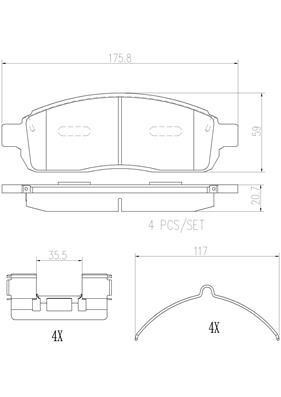 Brembo P24135N Brake Pad Set, disc brake P24135N