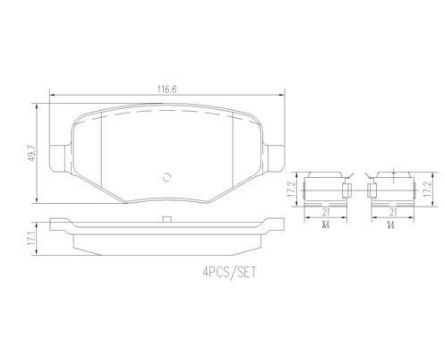 Disc brake pad set Lincoln MKX: P24172N Brembo Brake pad set