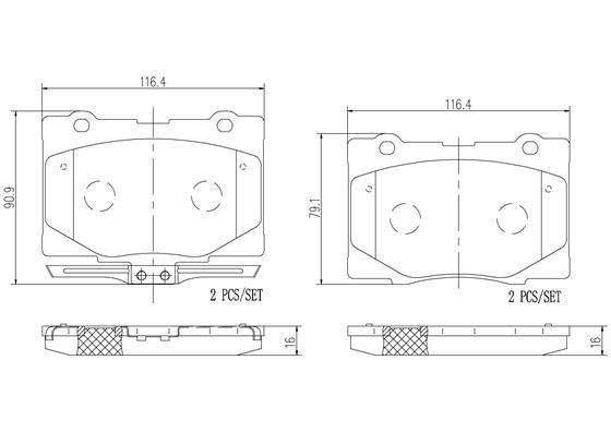 Brembo P28079N Brake Pad Set, disc brake P28079N