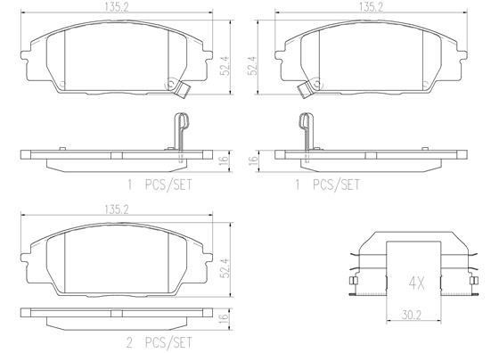 Brembo P28032N Front disc brake pads, set P28032N P28032N Brembo Front disc brake pads, set