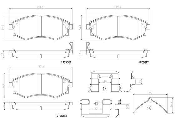 Brembo P30022N Brake Pad Set, disc brake P30022N