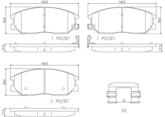 Brembo P30050N Front disc brake pads, set P30050N