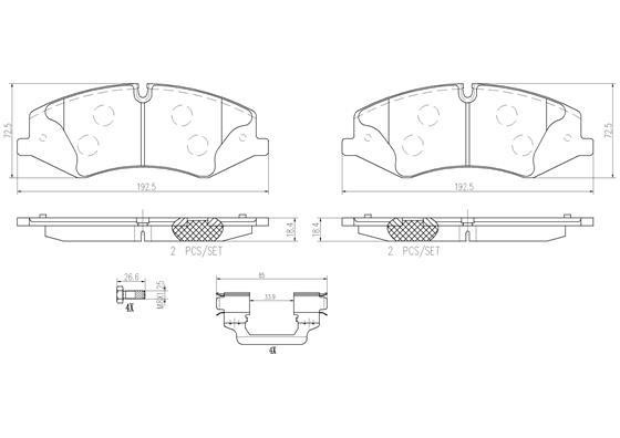 Brembo P44024N Brake Pad Set, disc brake P44024N