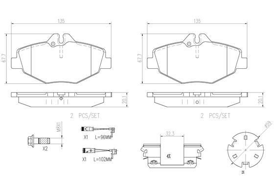 Brembo P50049N Front disc brake pads, set P50049N P50049N Brembo Front disc brake pads, set