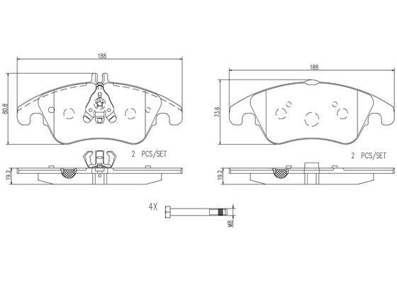 Brembo P50069N Brake Pad Set, disc brake P50069N