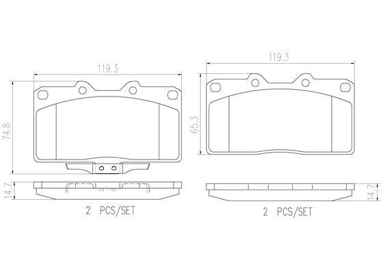 Brembo P54019N Brake Pad Set, disc brake P54019N