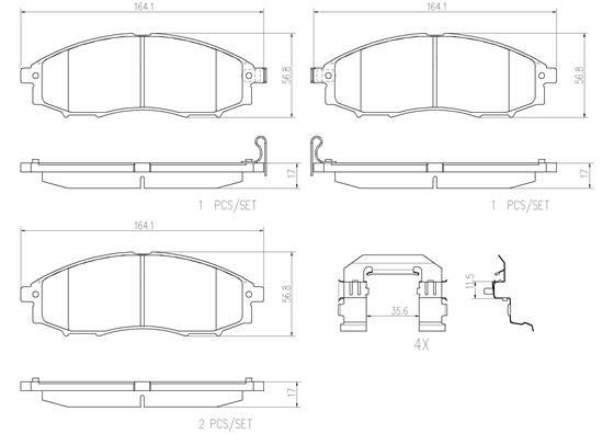 Brembo P56049N Brake Pad Set, disc brake P56049N