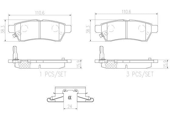 Brembo P56077N Brake pad set P56077N P56077N Brembo Brake pad set