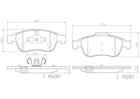 Brembo P68050N Brake Pad Set, disc brake P68050N