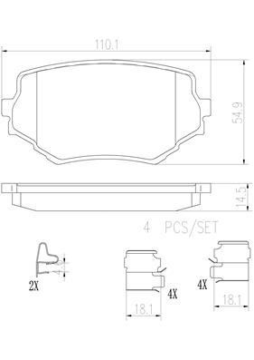 Brembo P79009N Brake Pad Set, disc brake P79009N