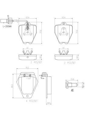 Brembo P85096N Brake Pad Set, disc brake P85096N