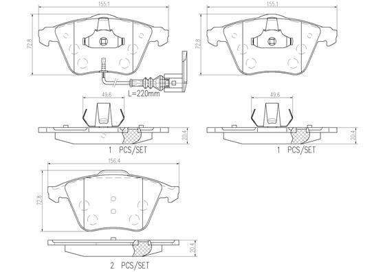 Brembo P85129N Brake Pad Set, disc brake P85129N