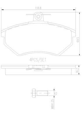 Brembo P85015N Brake Pad Set, disc brake P85015N