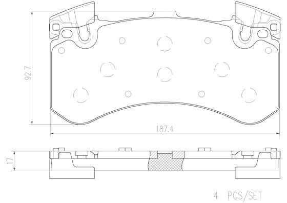 Brembo P85136N Brake Pad Set, disc brake P85136N