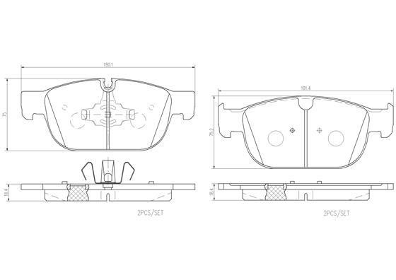 Disc brake pad set Volvo C40: P86027N Brembo Brake pad set