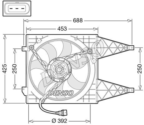 DENSO DER32015 Hub, engine cooling fan wheel DER32015