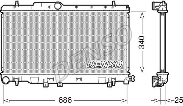 DENSO DRM36019 Radiator, engine cooling DRM36019