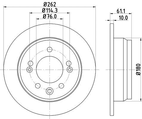 Mintex MDC2055C Rear brake disc, non-ventilated MDC2055C