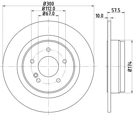 Mintex MDC2025C Rear brake disc, non-ventilated MDC2025C