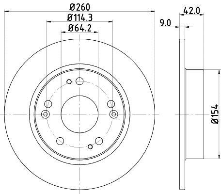 Mintex MDC1833C Rear brake disc, non-ventilated MDC1833C