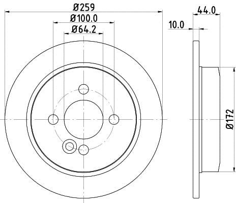Mintex MDC1804C Rear brake disc, non-ventilated MDC1804C
