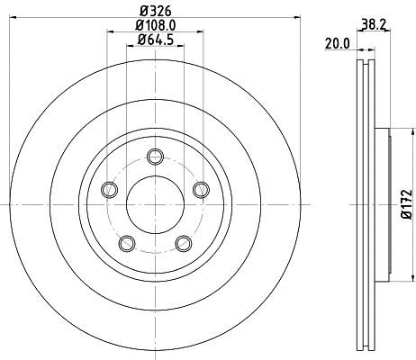 Mintex MDC1937C Rear ventilated brake disc MDC1937C