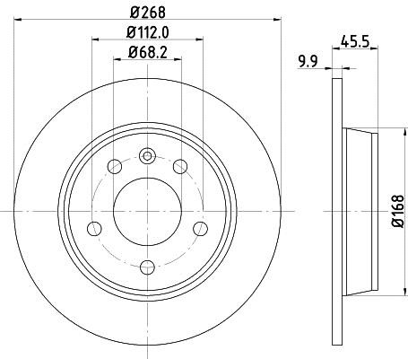 Mintex MDC1018C Rear brake disc, non-ventilated MDC1018C