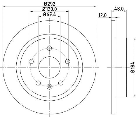 Mintex MDC2189C Rear brake disc, non-ventilated MDC2189C