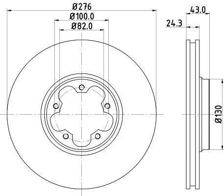 Mintex MDC1527C Front brake disc ventilated MDC1527C