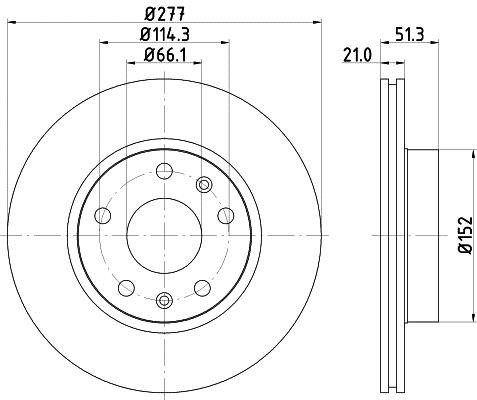 Mintex MDC1502C Front brake disc ventilated MDC1502C