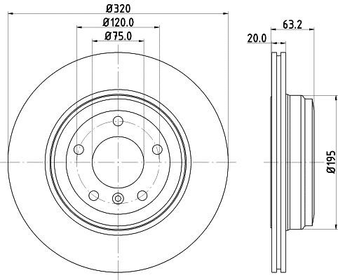 Mintex MDC1660C Rear ventilated brake disc MDC1660C
