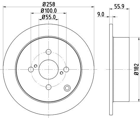 Mintex MDC1678C Rear brake disc, non-ventilated MDC1678C