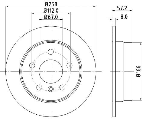 Mintex MDC1846C Rear brake disc, non-ventilated MDC1846C