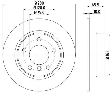 Mintex MDC1731C Rear brake disc, non-ventilated MDC1731C