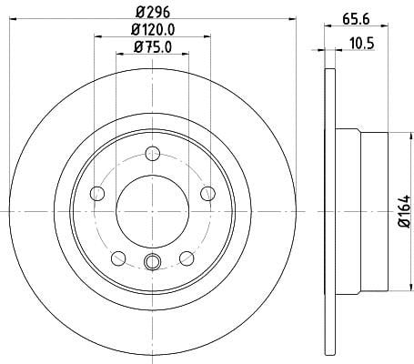 Mintex MDC1746C Rear brake disc, non-ventilated MDC1746C