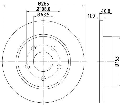 Mintex MDC1642C Rear brake disc, non-ventilated MDC1642C