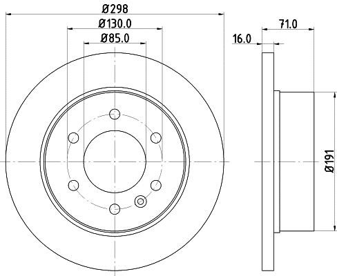 Mintex MDC1772C Rear brake disc, non-ventilated MDC1772C