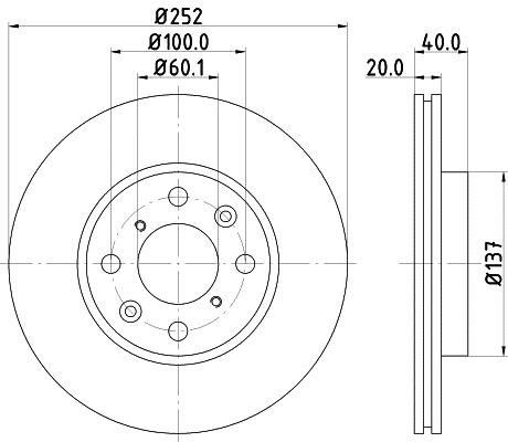 Mintex MDC1756C Front brake disc ventilated MDC1756C