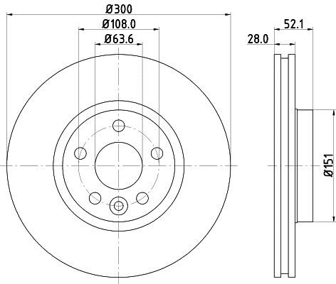 Mintex MDC1809C Front brake disc ventilated MDC1809C