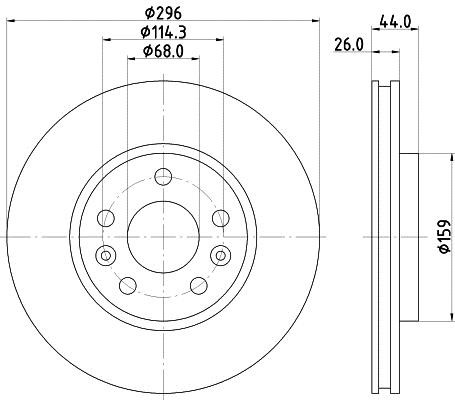 Mintex MDC2854C Front brake disc ventilated MDC2854C