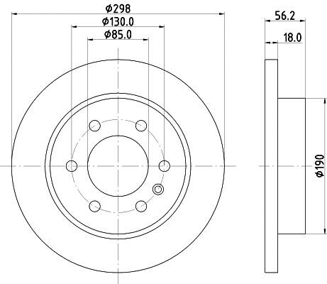 Mintex MDC2850C Rear brake disc, non-ventilated MDC2850C
