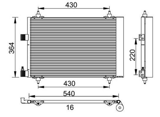 Magneti marelli 359003220430 Condenser, air conditioning 359003220430