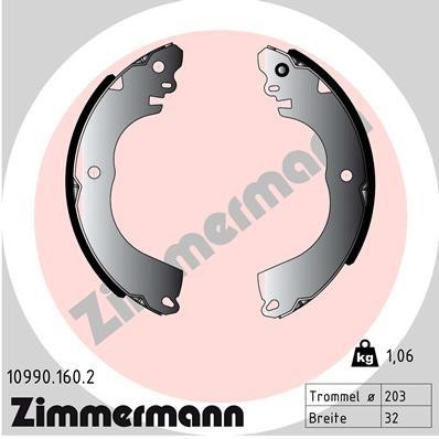 Otto Zimmermann 10990.160.2 Brake shoe set 109901602