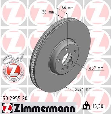 Otto Zimmermann 150.2955.20 Brake disk 150295520