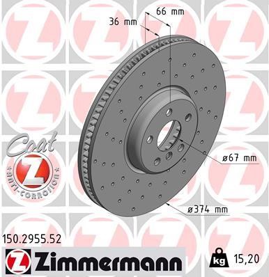 Otto Zimmermann 150.2955.52 Brake disk 150295552