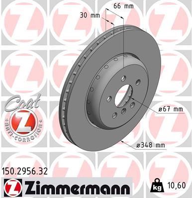 Otto Zimmermann 150.2956.32 Front brake disc ventilated 150295632