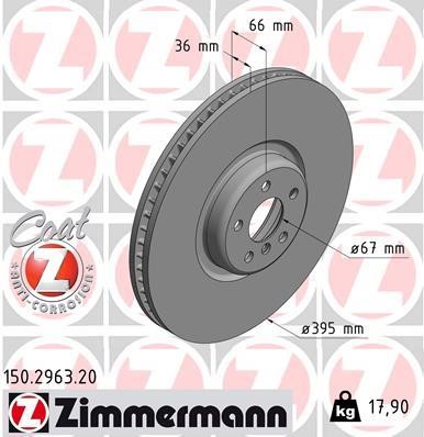 Otto Zimmermann 150.2963.20 Front right ventilated brake disc 150296320