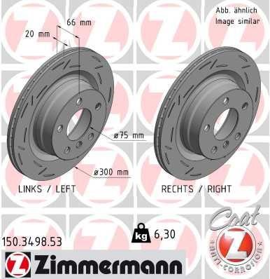 Otto Zimmermann 150.3498.53 Rear ventilated brake disc 150349853