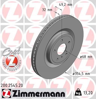 Otto Zimmermann 200.2545.20 Brake disc 200254520